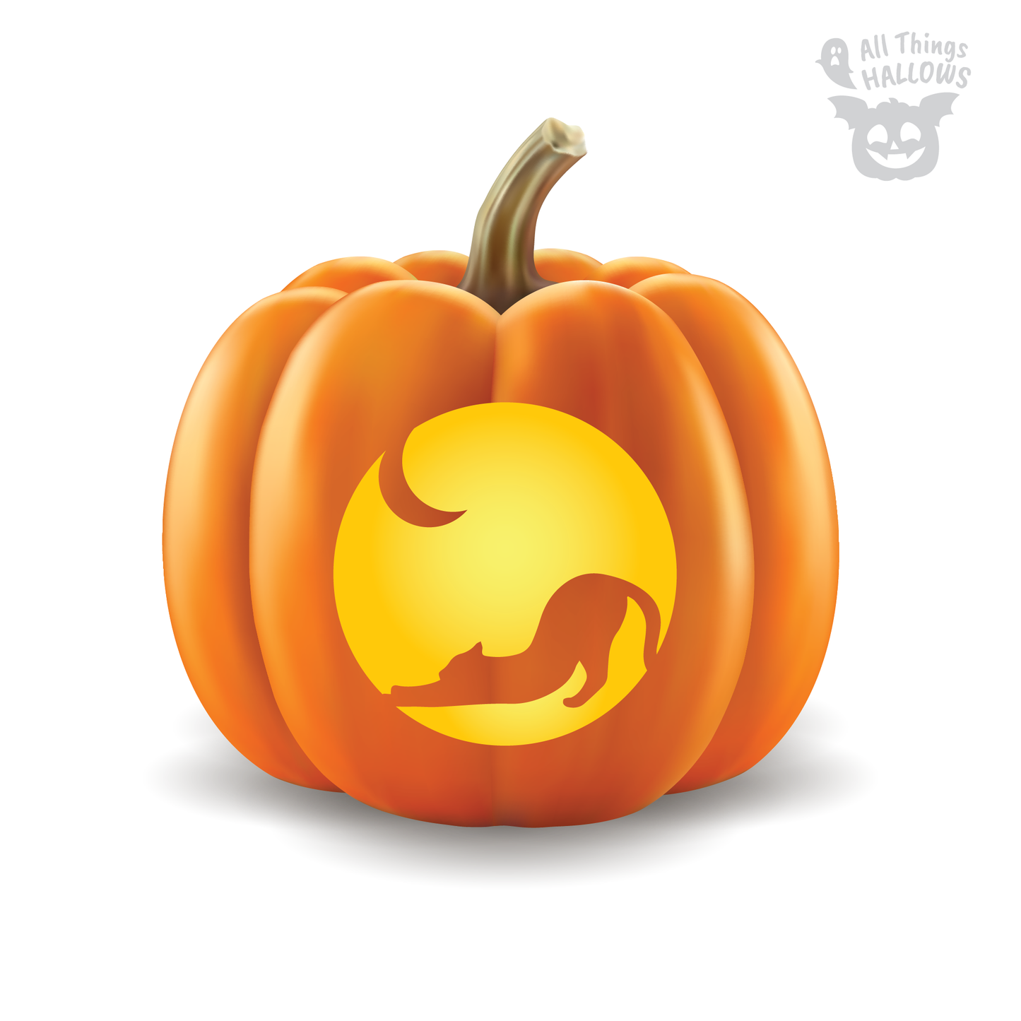 Cat and Moon Pumpkin Stencil