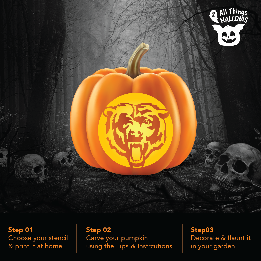 Chicago Bears Pumpkin Stencil AllThingsHallows Chicago Bears Pumpkin Stencil AllThingsHallows