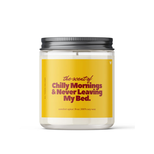 Chilly Mornings – 9 oz Comfort Spice Halloween Candle for Ultimate Cozy Days