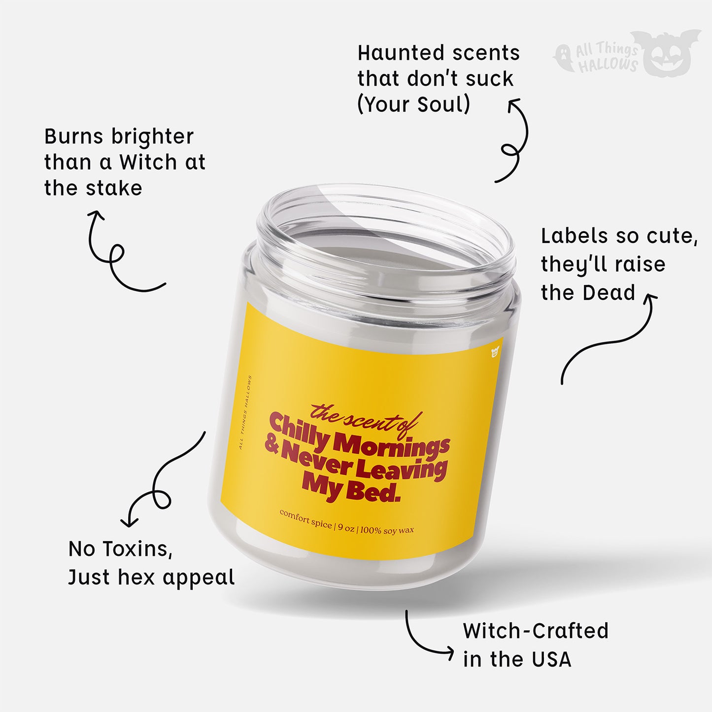 Chilly Mornings – 9 oz Comfort Spice Halloween Candle for Ultimate Cozy Days