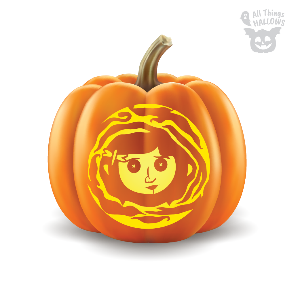 Coraline Pumpkin Stencil