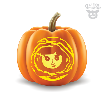 Coraline Pumpkin Stencil