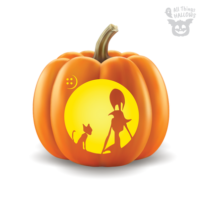 Coraline Pumpkin Stencil