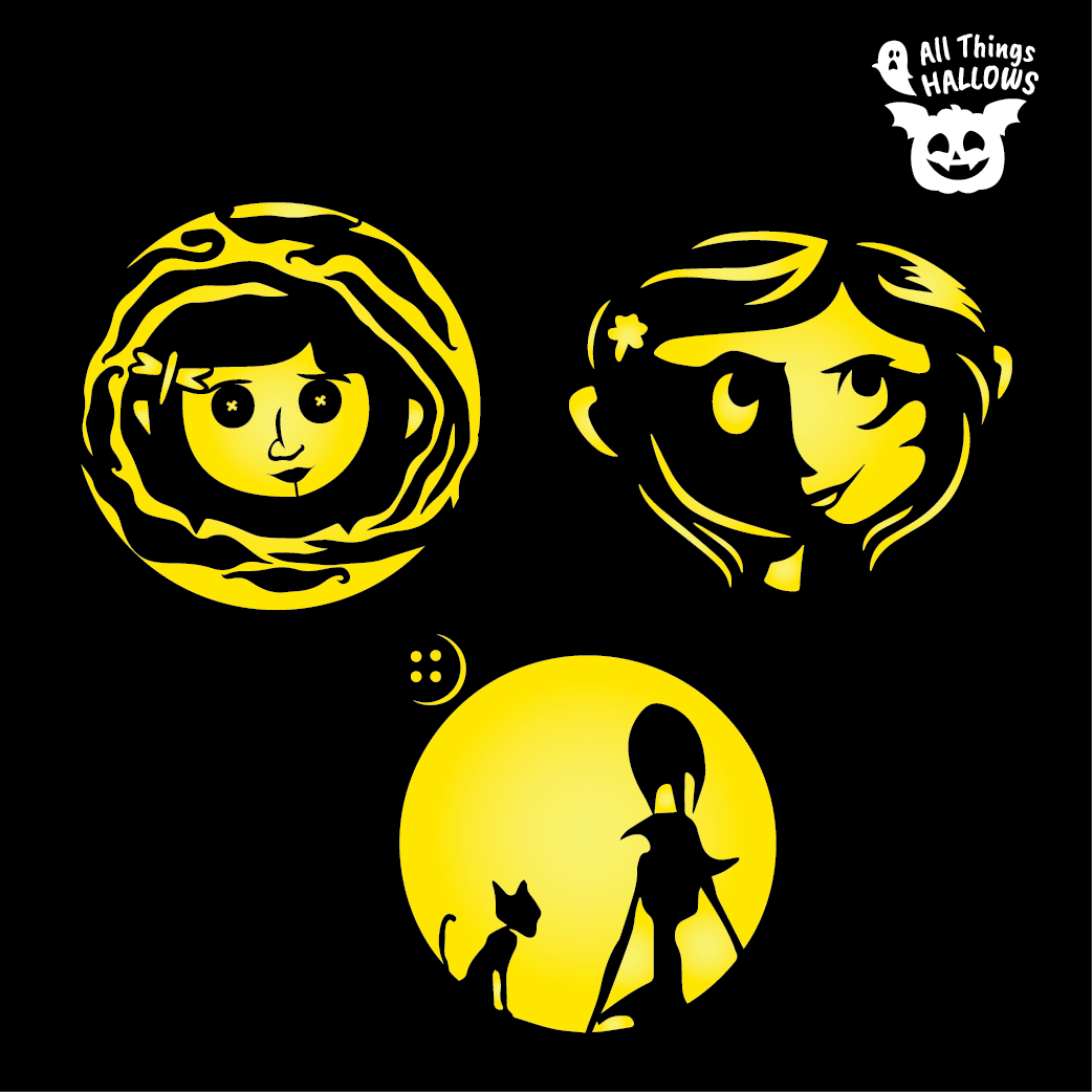 Coraline Pumpkin Stencil - Allthingshallows.com – AllThingsHallows