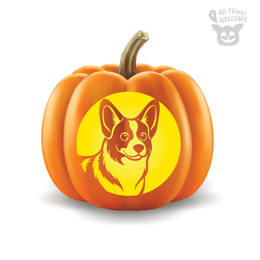 Corgi Pumpkin Stencil