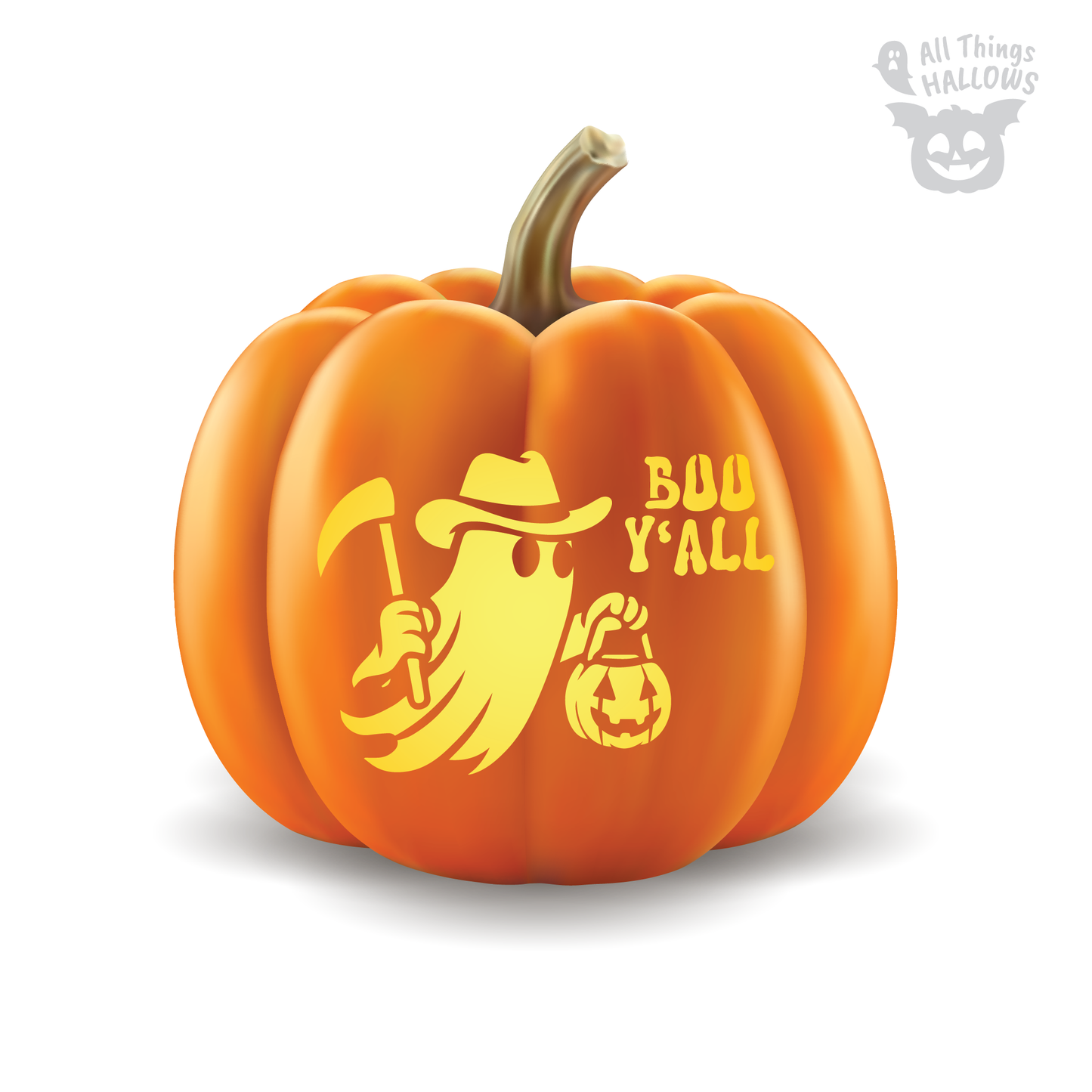 Cowboy Ghost Pumpkin Stencil