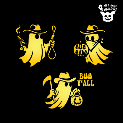 Cowboy Ghost Pumpkin Stencil