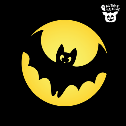 Cute Spider Pumpkin Stencil design featuring a smiling spider with eight legs hanging from a web strand against a large circular background.