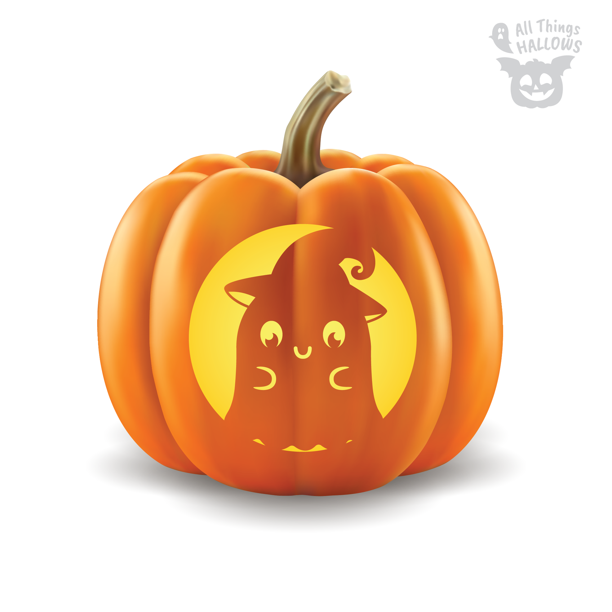 Cute Ghost Pumpkin Stencil