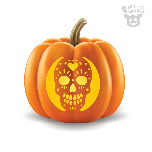 Day of the Dead Pumpkin Stencil