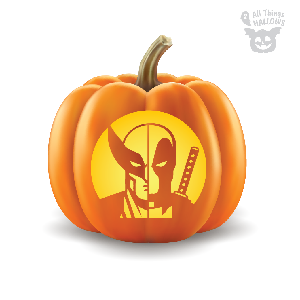 Deadpool and Wolverine Pumpkin Stencil