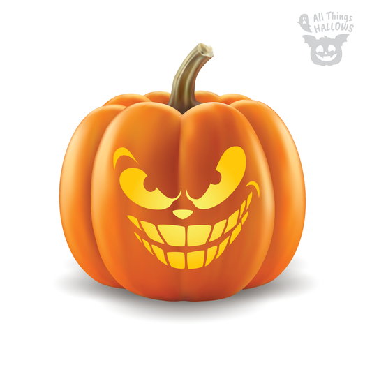 Demonic Grin Pumpkin Stencil