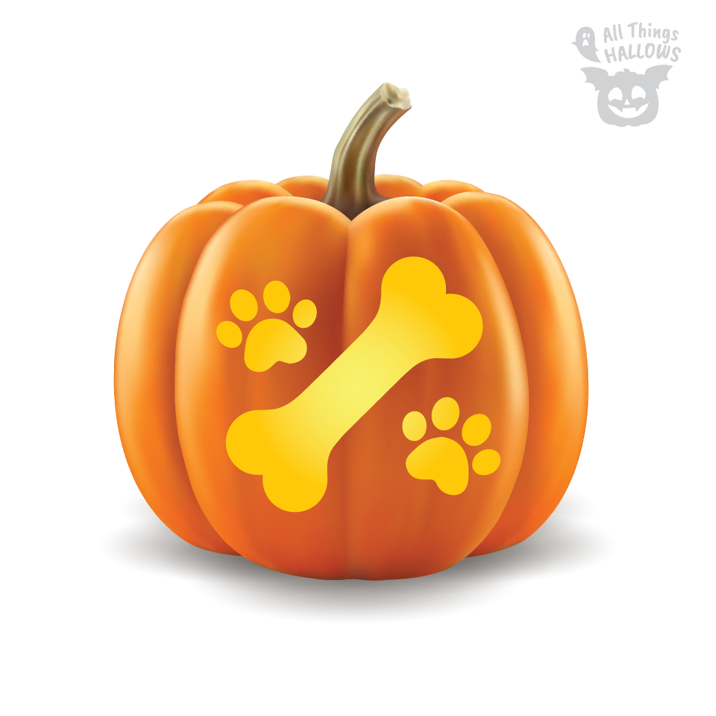 Dog Bone Pumpkin Stencil