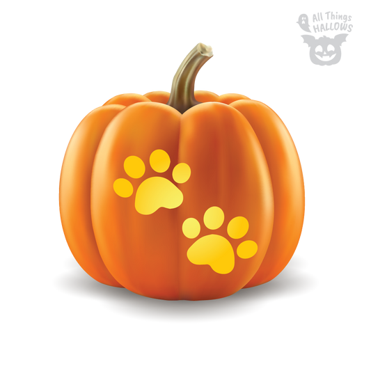 Dog Paw Pumpkin Stencil