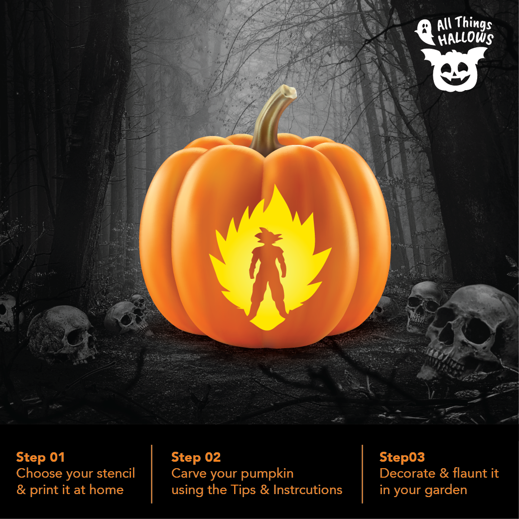 DragonballZ Pumpkin Stencil AllThingsHallows