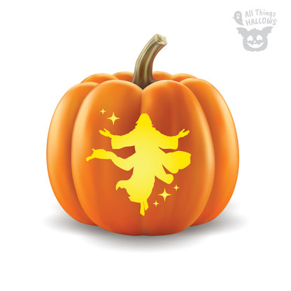 Christian pumpkin stencil design featuring a glowing silhouette of Jesus with open arms and decorative stars.