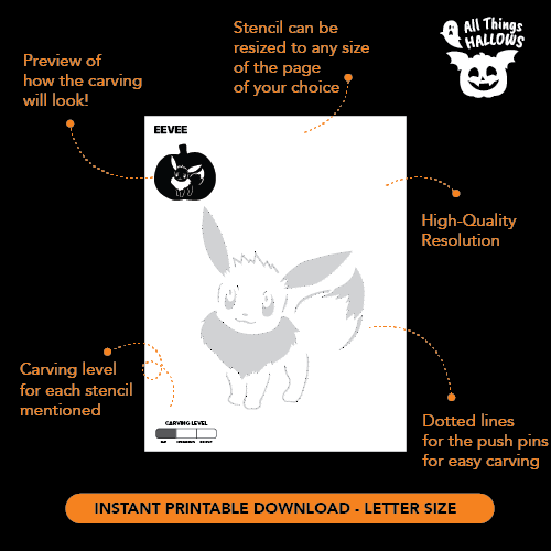 Eevee Pumpkin Stencil