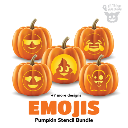 Emoji Pumpkin Stencil Bundle