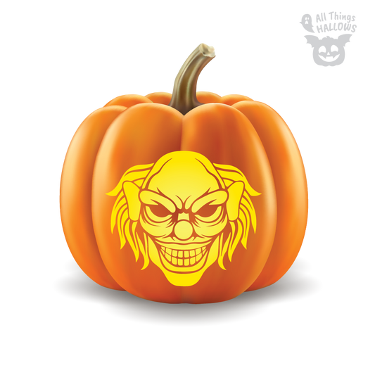 Evil Clown Pumpkin Stencil