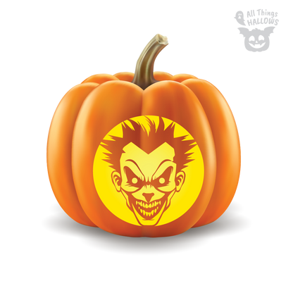 Evil Clown Pumpkin Stencil