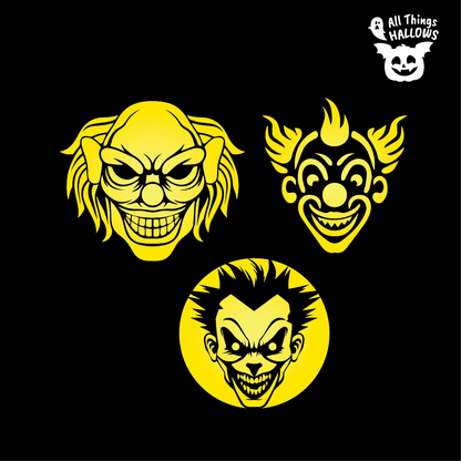 Evil Clown Pumpkin Stencil