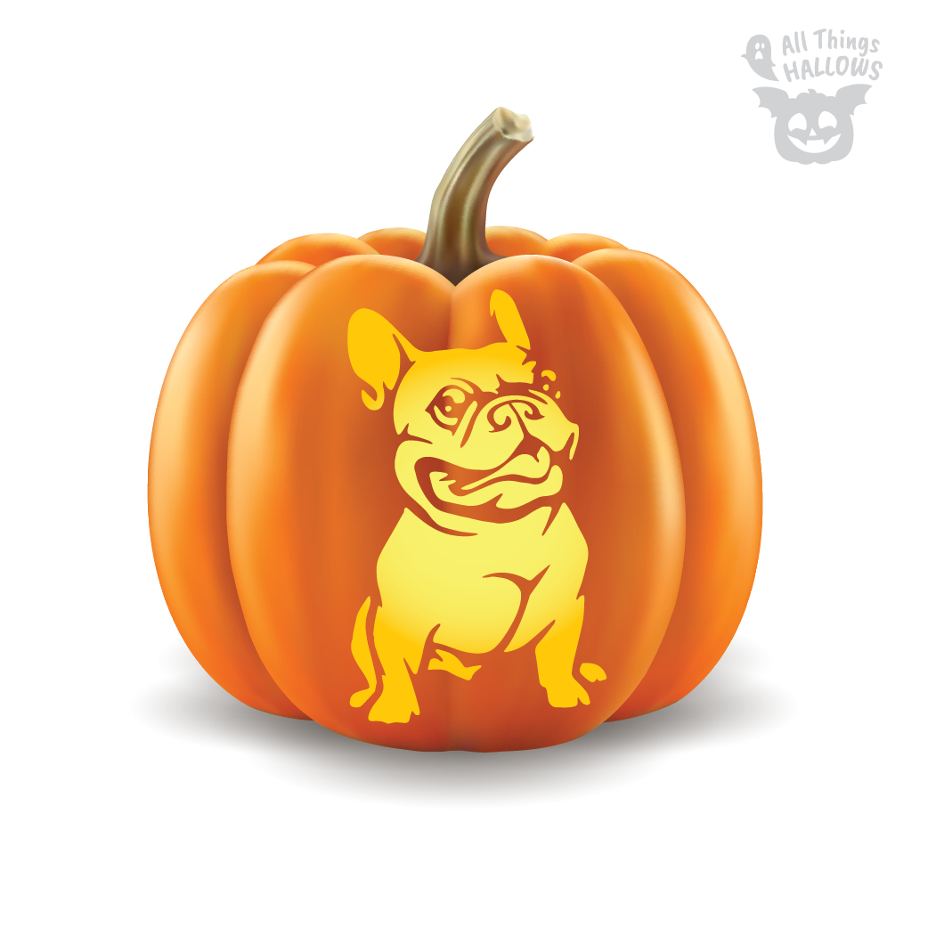 French Bulldog (Frenchie) Pumpkin Stencil