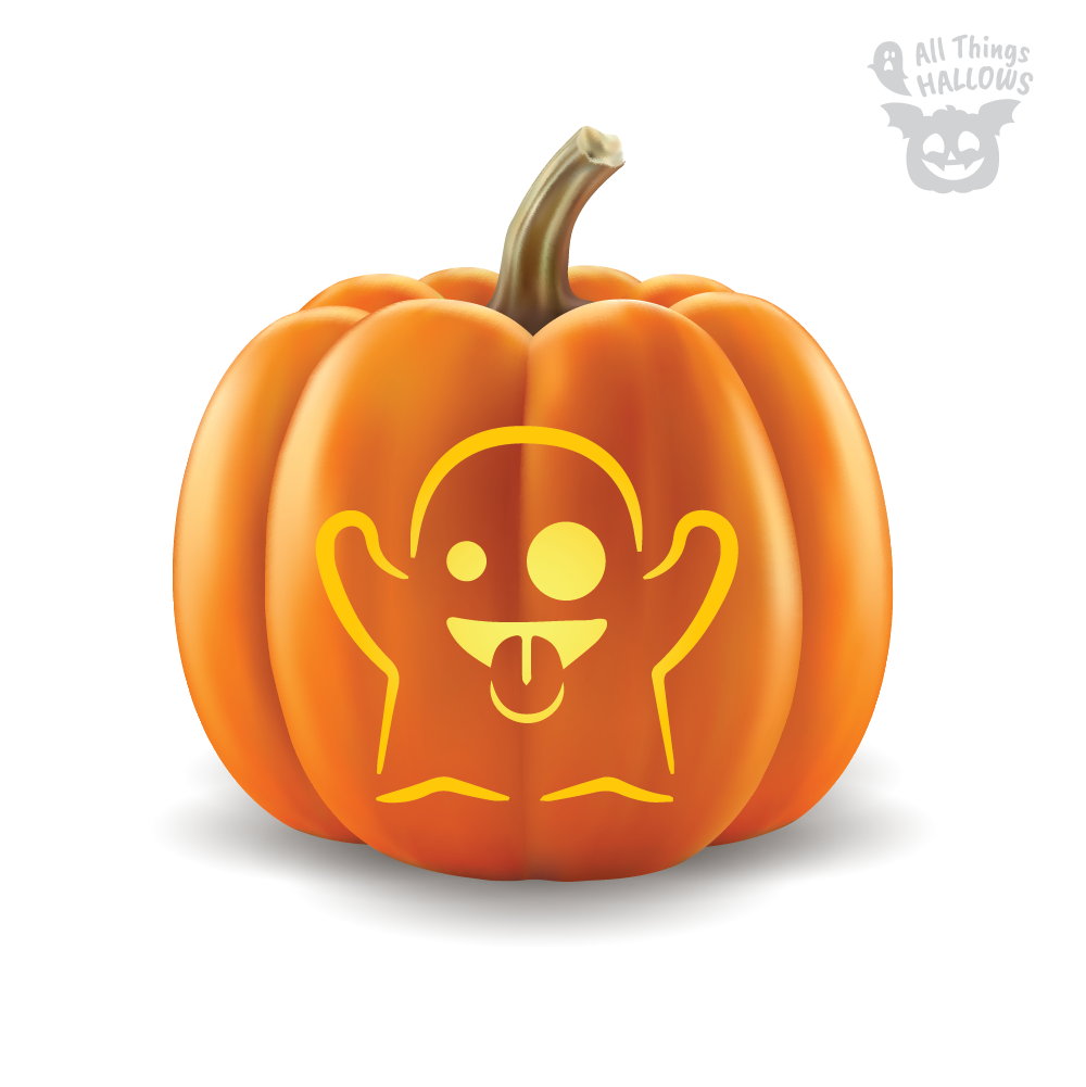 Ghost Emoji Pumpkin Stencil