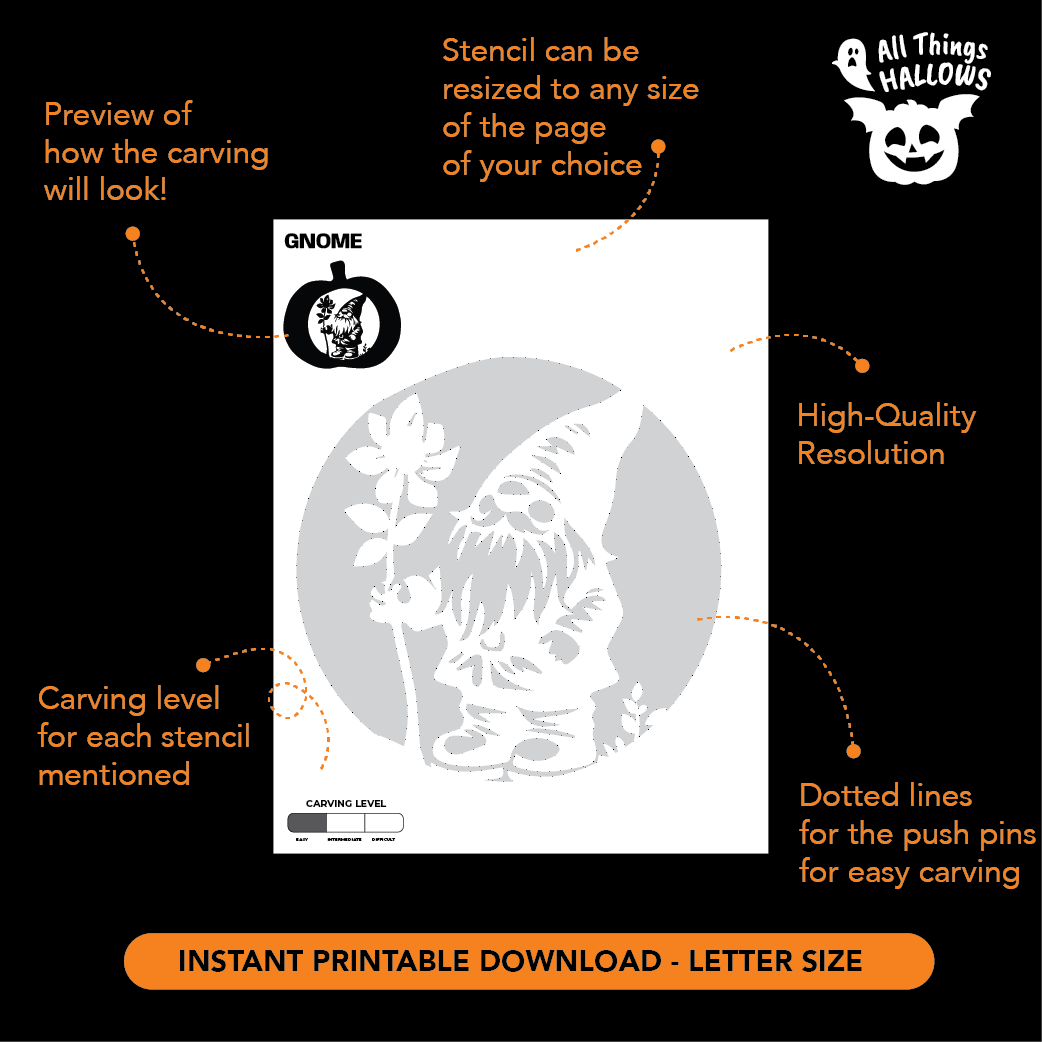 Gnome Pumpkin Stencil