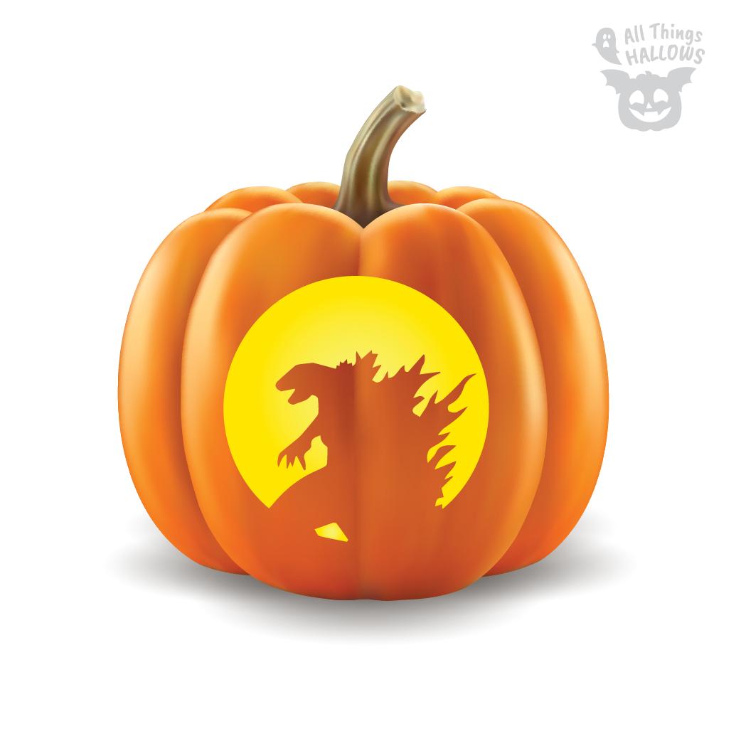 Godzilla Pumpkin Stencil