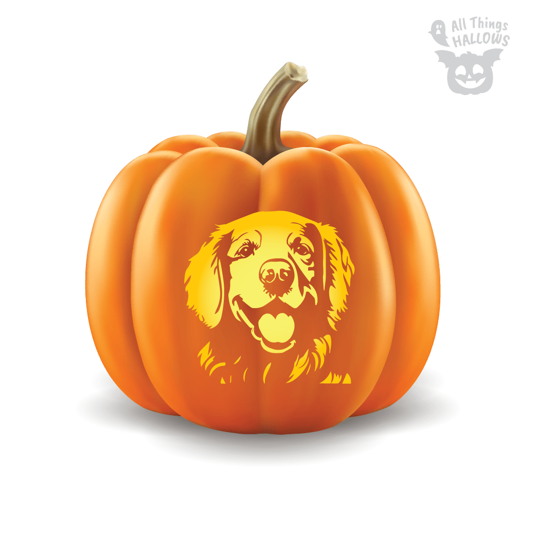 Golden Retriever Pumpkin Stencil