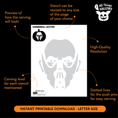 Hannibal Lecter Pumpkin Stencil