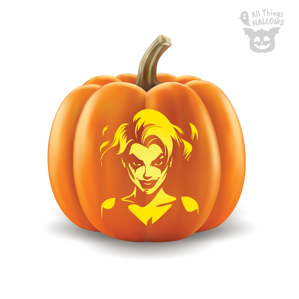 Harley Quinn Pumpkin Stencil - Allthingshallows.com – AllThingsHallows