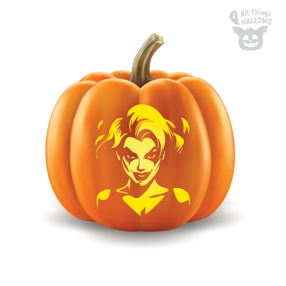 Harley Quinn Pumpkin Stencil