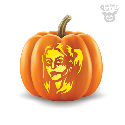 Harley Quinn Pumpkin Stencil