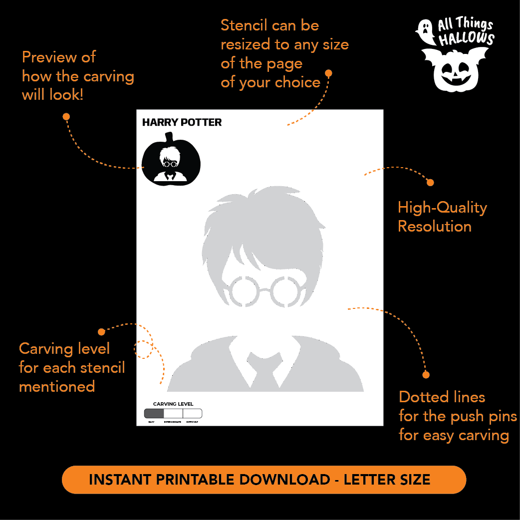 Harry Potter Pumpkin Stencil Bundle