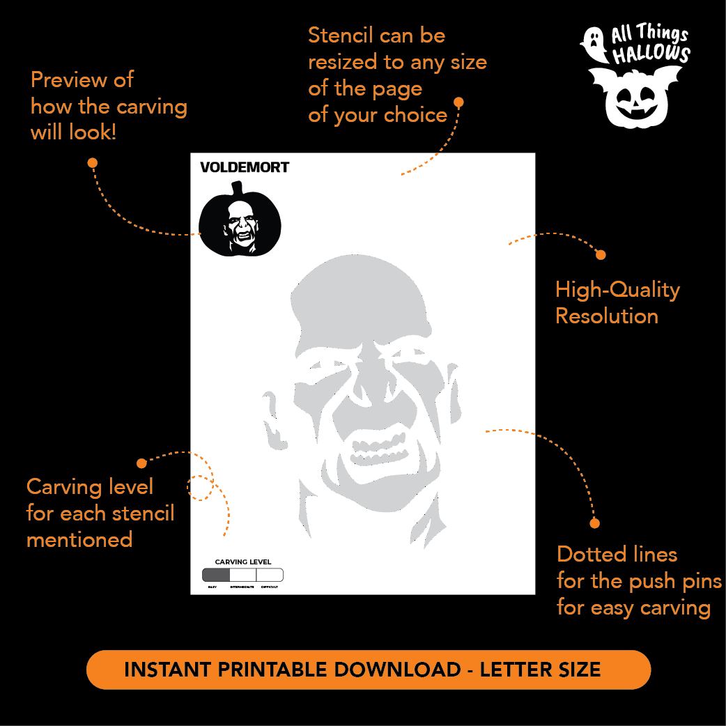 Voldemort Pumpkin Stencil