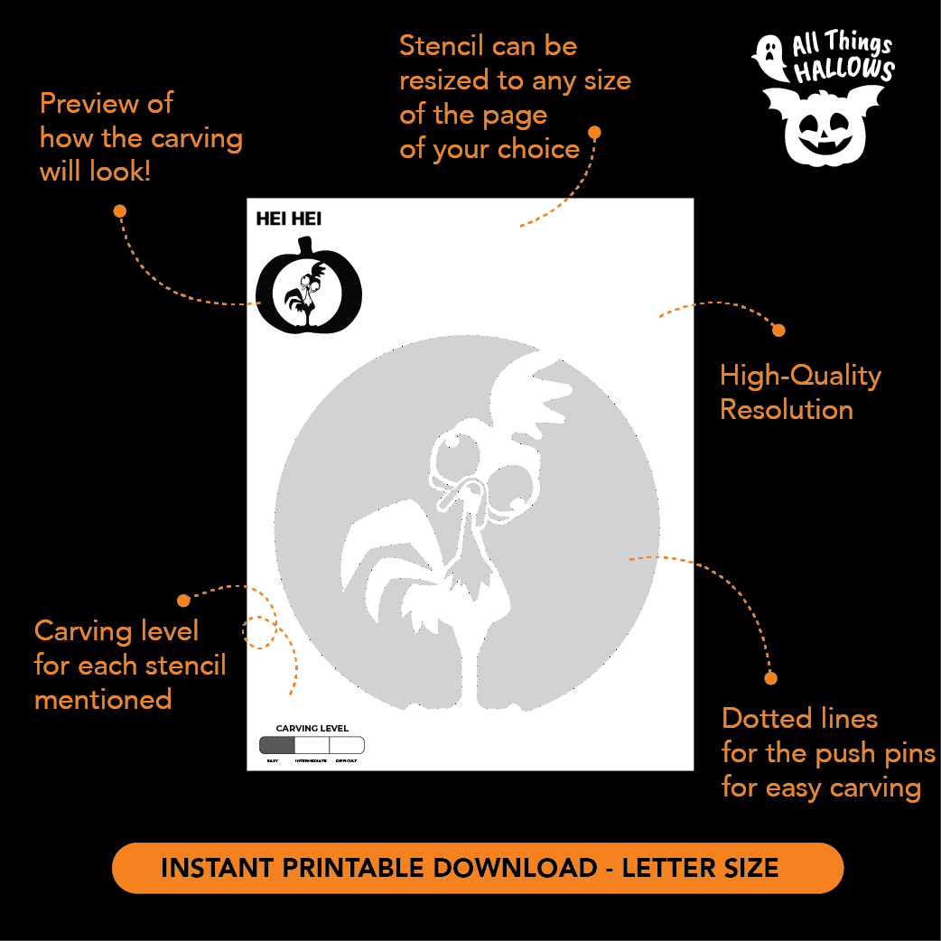 Hei Hei Pumpkin Stencil