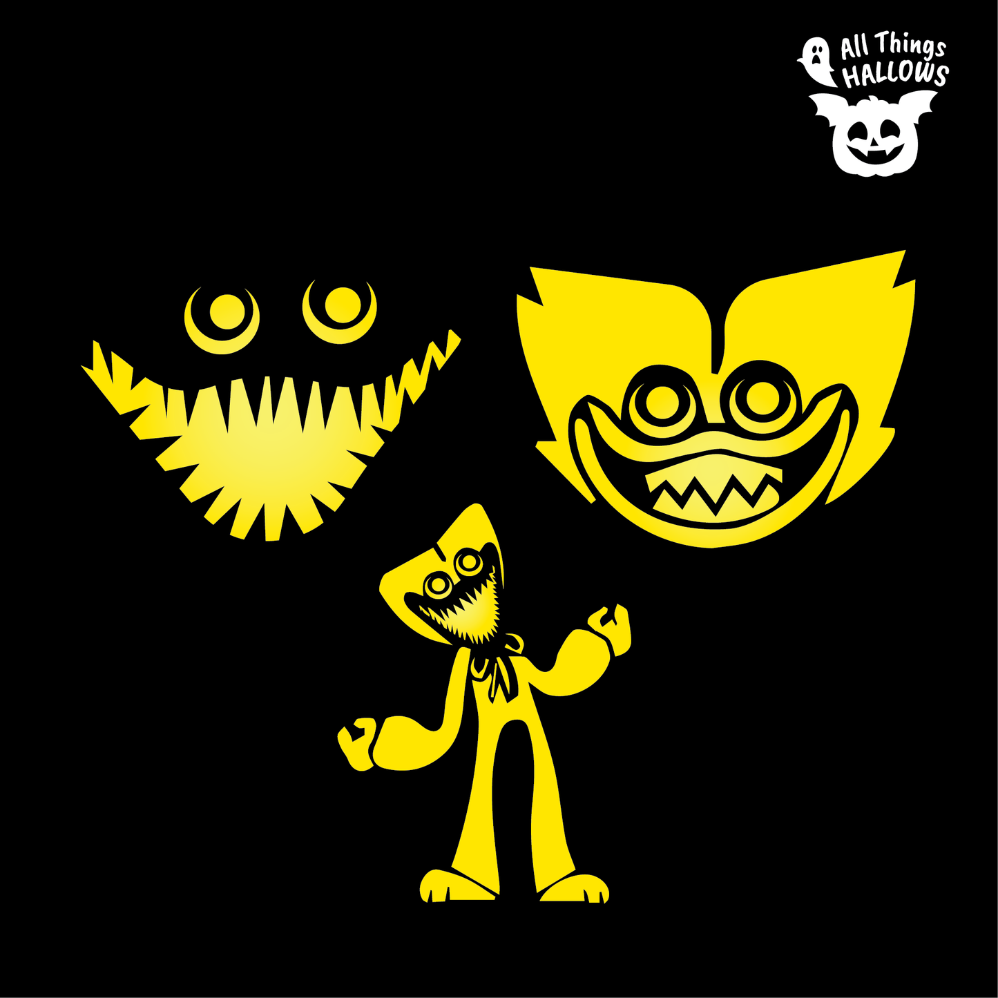 Huggy Wuggy Pumpkin Stencil