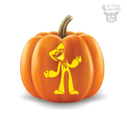 Huggy Wuggy Pumpkin Stencil