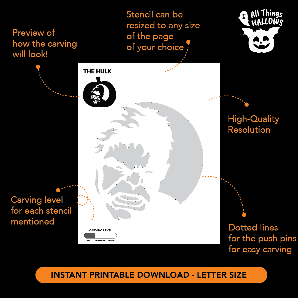 Hulk Pumpkin Stencil