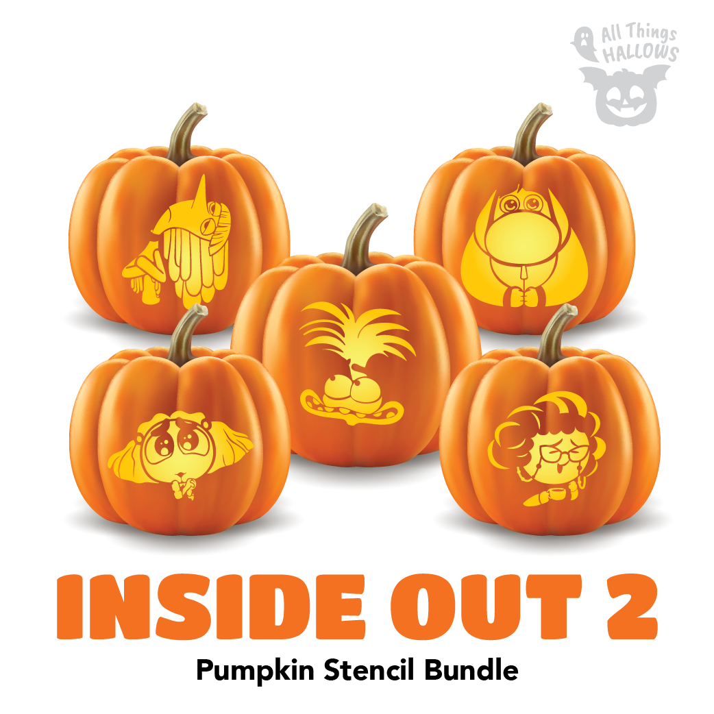 Inside Out 2 Pumpkin Stencil