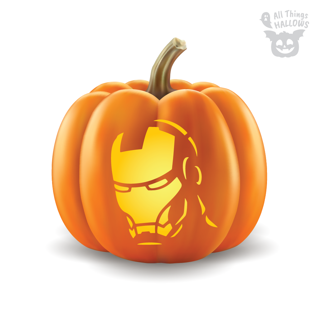 Iron Man Pumpkin Stencil