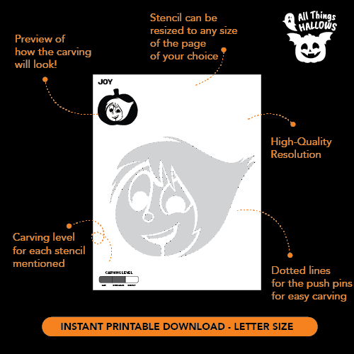 Inside Out: Joy Pumpkin Stencil