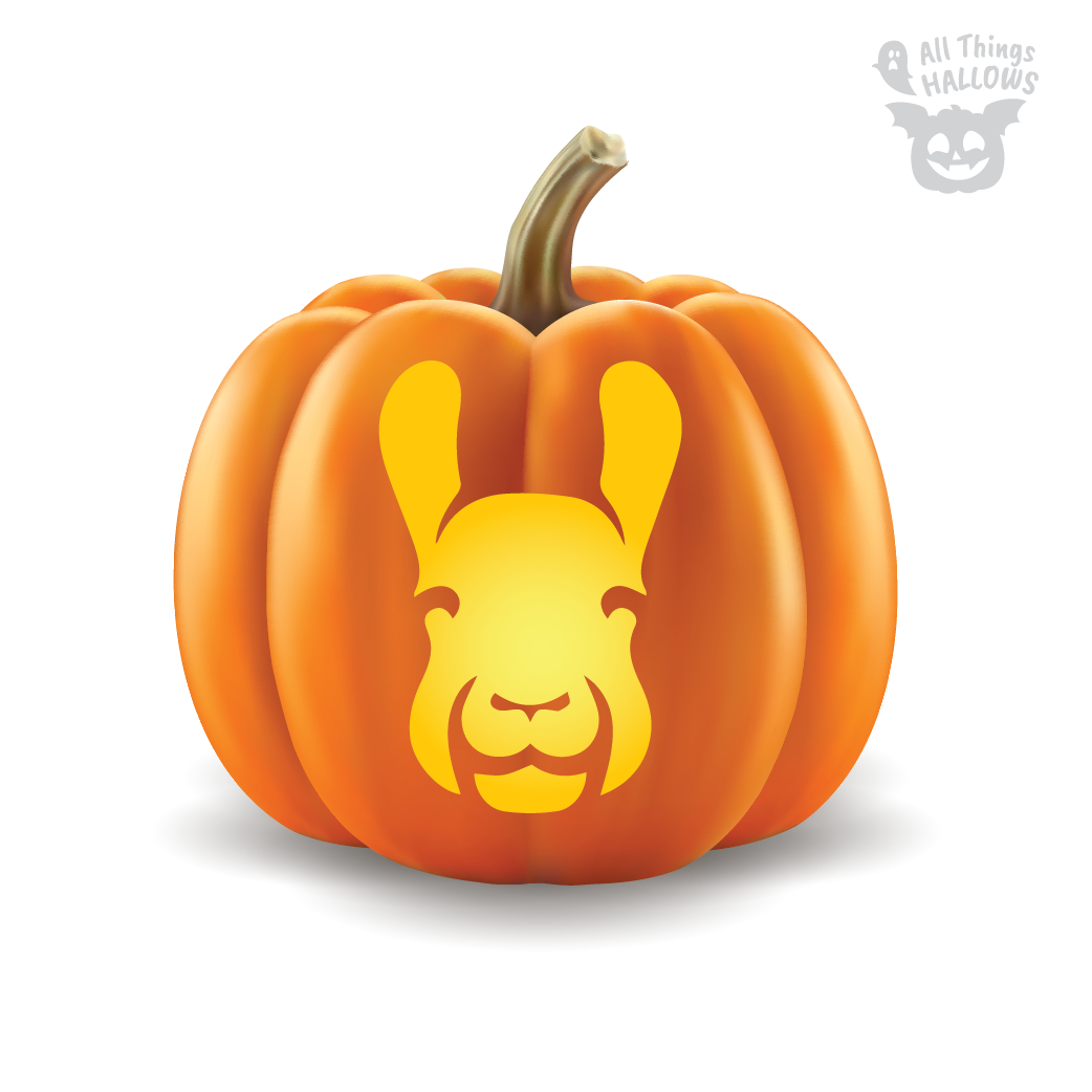 Llama Pumpkin Stencil