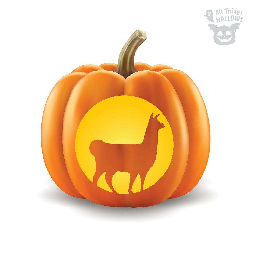 Llama Pumpkin Stencil