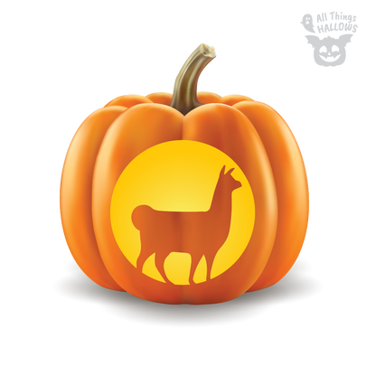 Llama Pumpkin Stencil