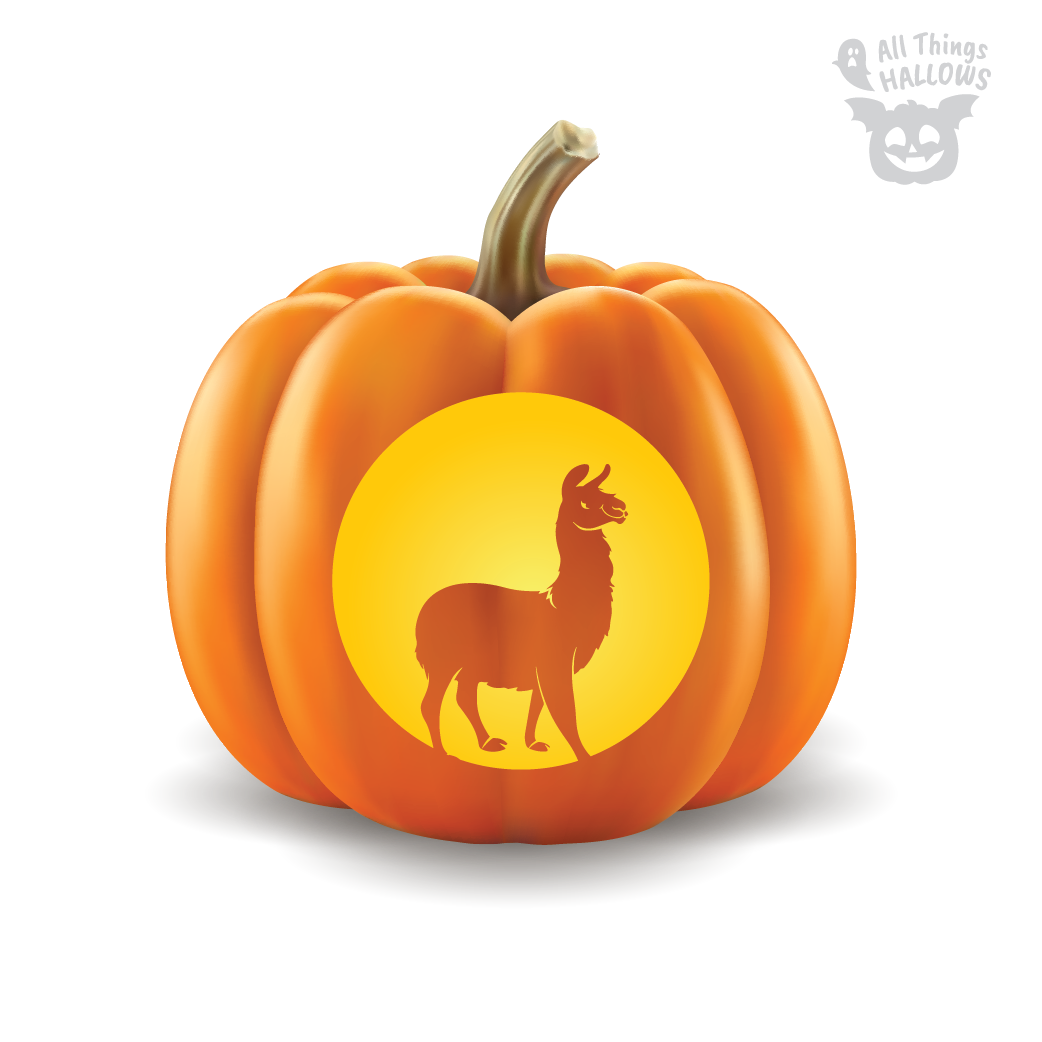 Llama Pumpkin Stencil