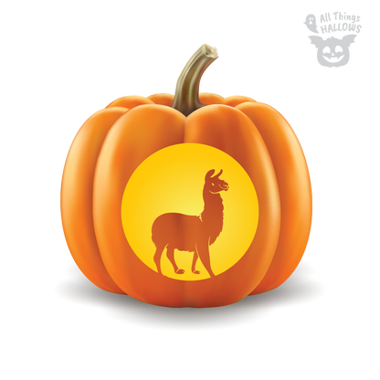 Llama Pumpkin Stencil