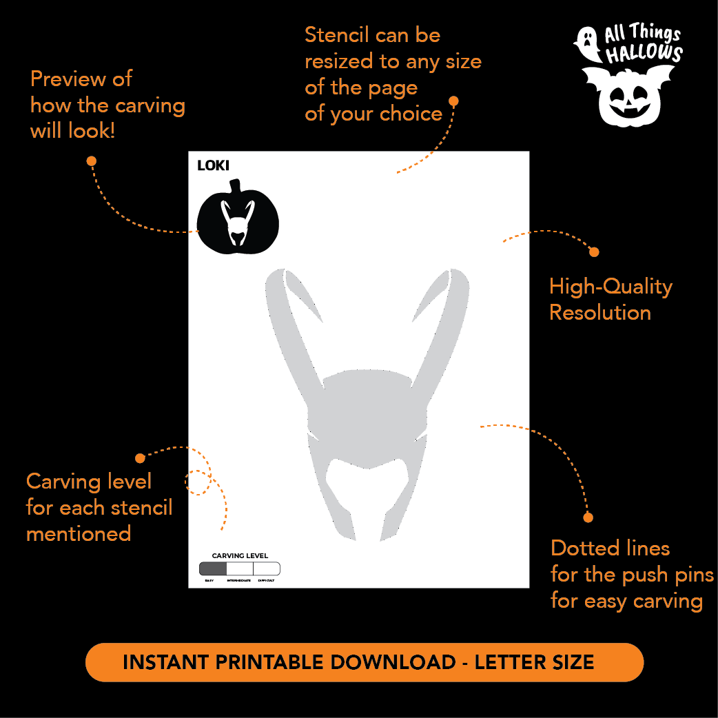 Loki Pumpkin Stencil