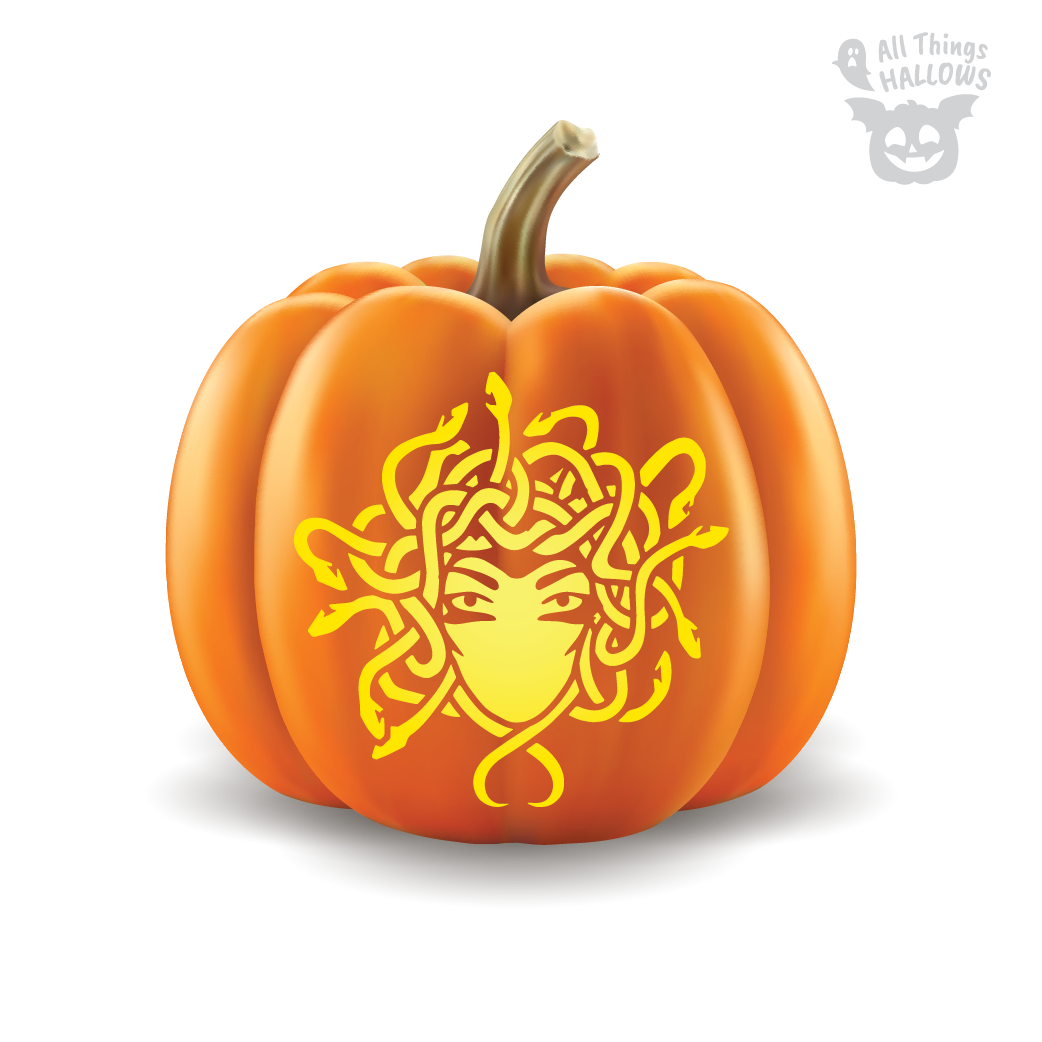 Medusa Pumpkin Stencil